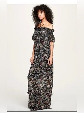 Rebecca Minkoff Loma Floral-Print Maxi  Boho Whimsigoth Fairy Ethereal Dress sz4